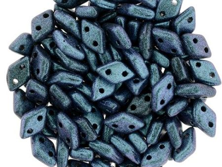 CzechMates Diamond 6.5 x 4mm Czech Glass Two Hole Bead, Polychrome - Indigo Orchid Online