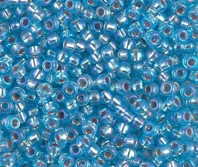 Miyuki 8 Round Seed Bead, 8-1018, Silver Lined Aqua AB, 10 grams Online Sale