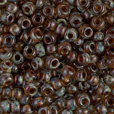 Miyuki 6 Round Seed Bead, 6-4505, Transparent Light Smoky Topaz Picasso Fashion