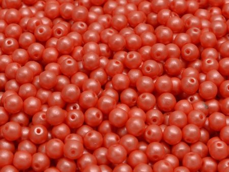 4mm Czech Round Druk Bead, Pearl Shine Light Coral, 50 pieces Online