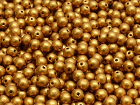 4mm Czech Round Druk Bead, Bronze Gold Matte, 50 pieces For Cheap