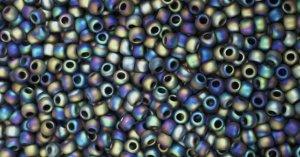 Toho 8 0 Round Japanese Seed Bead, TR8-2642F, Semi-Glazed Rainbow Black For Cheap