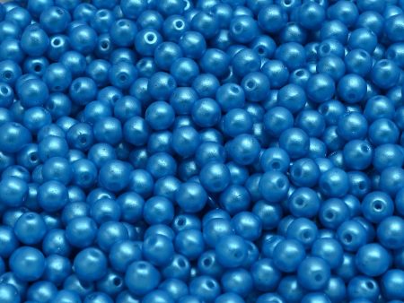 4mm Czech Round Druk Bead, Pearl Shine Azuro, 50 pieces Cheap