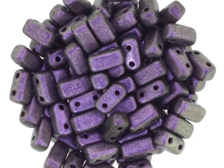 Czechmate 3mm X 6mm Brick Glass Czech Two Hole Bead, Polychrome - Black Currant on Sale