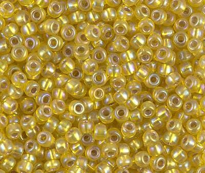 Miyuki 8 Round Seed Bead, 8-1006, Silver Lined Yellow AB, 10 grams For Cheap