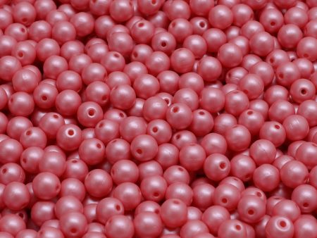 4mm Czech Round Druk Bead, Rose Pearl, 50 pieces For Sale