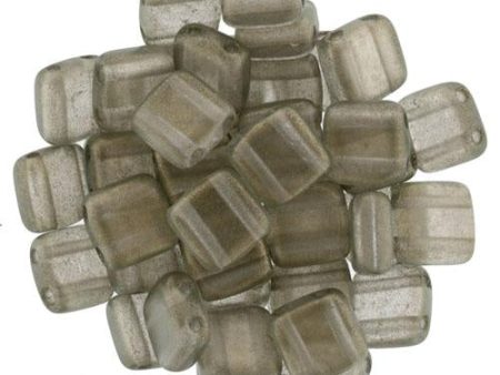 Czechmate 6mm Square Glass Czech Two Hole Tile Bead, Halo - Ash Online