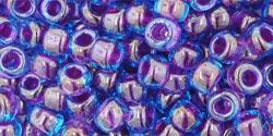 Toho 6 0 Round Japanese Seed Bead, TR6-252, Inside Color Aqua Purple Lined Online now