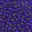 Miyuki 6 Round Seed Bead, 6-20F, Matte Silver Lined Cobalt on Sale