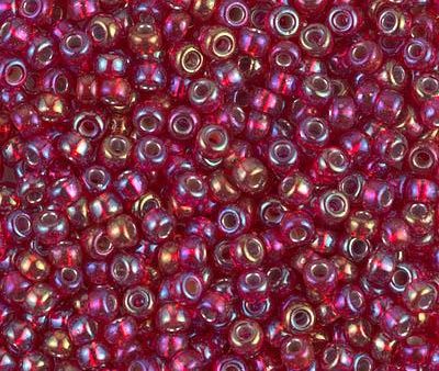 Miyuki 8 Round Seed Bead, 8-1011, Silver Lined Ruby AB (was 8-11R), 10 grams Hot on Sale