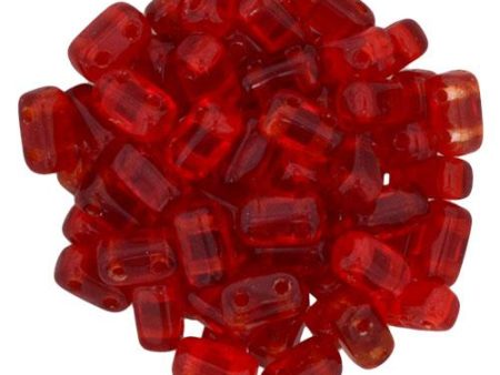 Czechmate 3mm X 6mm Brick Glass Czech Two Hole Bead, Siam Ruby Hot on Sale