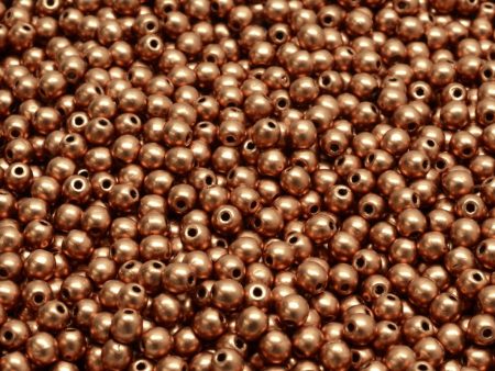 3mm Czech Round Druk Bead, Copper Gold Matte, 50 pieces Sale