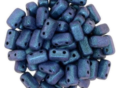 Czechmate 3mm X 6mm Brick Glass Czech Two Hole Bead, Polychrome - Indigo Orchid For Cheap