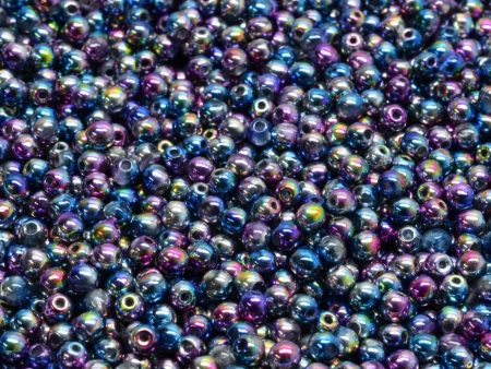 3mm Czech Round Druk Bead, Crystal Magic Violet Blue, 50 pieces Online