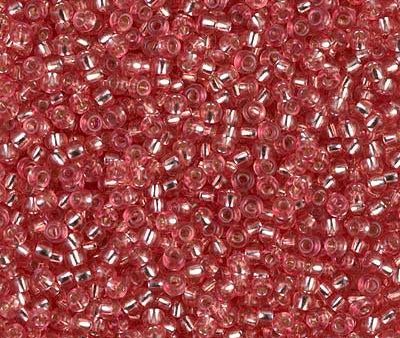 Miyuki 11 Round Seed Bead, 11-1660, Dyed Silver Lined Dark Coral on Sale