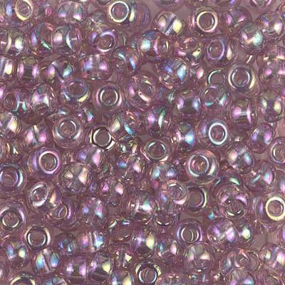 Miyuki 6 Round Seed Bead, 6-256D, Transparent Dark Smoky Amethyst AB, 10 grams on Sale