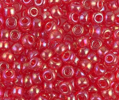 Miyuki 6 Round Seed Bead, 6-254D, Transparent Dark Red AB Supply