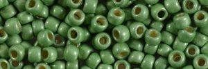 Toho 8 0 Round Japanese Seed Bead, TR8-587FPF, Matte Spring Green Galv PermaFinish Online Sale