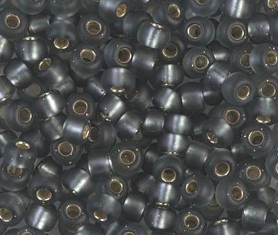 Miyuki 6 Round Seed Bead, 6-21F, Matte Silver Lined Gray For Sale