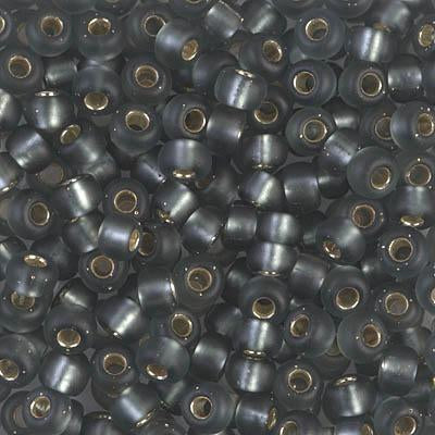 Miyuki 6 Round Seed Bead, 6-21F, Matte Silver Lined Gray For Sale