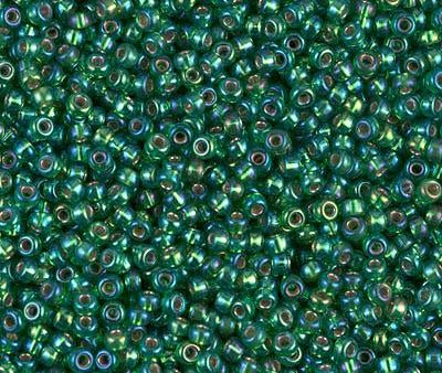 Miyuki 11 Round Seed Bead, 11-1016, Silver Lined Green AB Supply