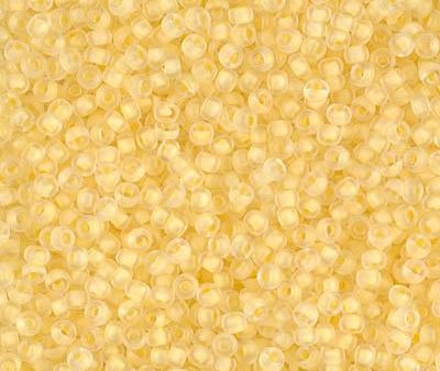 Miyuki 11 Round Seed Bead, 11-1921, Semi-Frosted Yellow Lined Crystal Sale