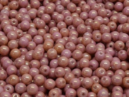 4mm Czech Round Druk Bead, Red Alabaster, 50 pieces For Sale