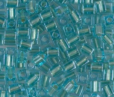 Miyuki 4mm Cube, SB-2638, Sparkling Celery Lined Aqua For Cheap