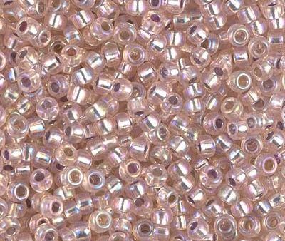 Miyuki 8 Round Seed Bead, 8-1023, Silver Lined Light Blush AB, 10 grams For Cheap