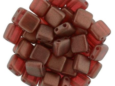 Czechmate 6mm Square Glass Czech Two Hole Tile Bead, Halo - Sangreal Sale