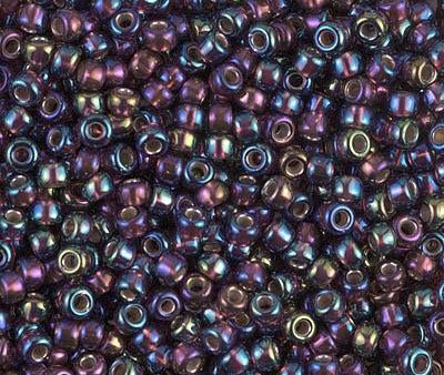 Miyuki 8 Round Seed Bead, 8-1013, Silver Lined Dark Smoky Amethyst AB, 10 grams Online