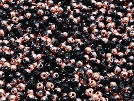 3mm Czech Round Druk Bead, Jet Apollo, 50 pieces Discount