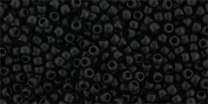 Toho 8 0 Round Japanese Seed Bead, TR8-2612F, Semi-Glazed Black, 17 grams on Sale