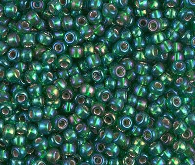 Miyuki 8 Round Seed Bead, 8-1016, Silver Lined Green AB, 10 grams Online Sale