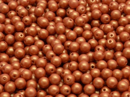 4mm Czech Round Druk Bead, Gold Shine Ochre, 50 pieces Online now