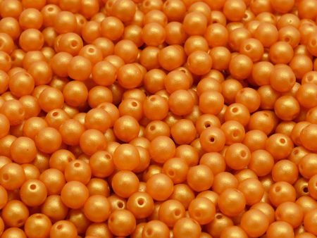 4mm Czech Round Druk Bead, Gold Shine Pumpkin, 50 pieces Online Hot Sale