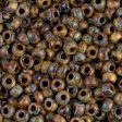 Miyuki 6 Round Seed Bead, 6-4517, Opaque Brown Picasso Online now