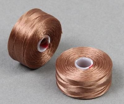 C-Lon Size D Beading Thread - 1 Bobbin - Light Brown For Sale