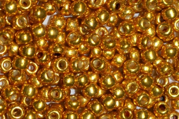 Toho 8 0 Round Japanese Seed Bead, TR8-591PF, Golden Mustard Galv PermaFinish Hot on Sale