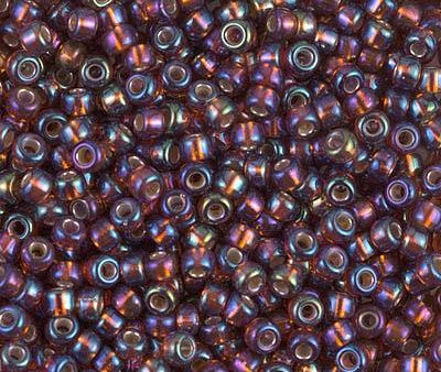 Miyuki 8 Round Seed Bead, 8-1005, Silver Lined Dark Topaz AB, 10 grams Cheap