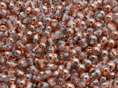 4mm Czech Round Druk Bead, Crystal Capri Gold, 50 pieces Online Sale