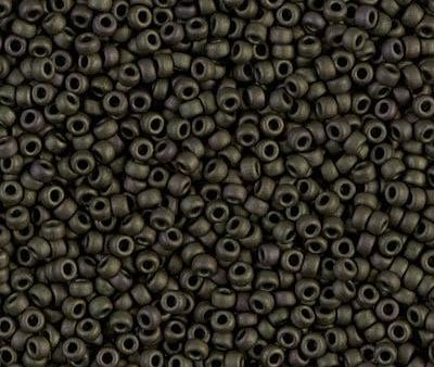 Miyuki 11 Round Seed Bead, 11-2015, Matte Metallic Olive Iris Cheap