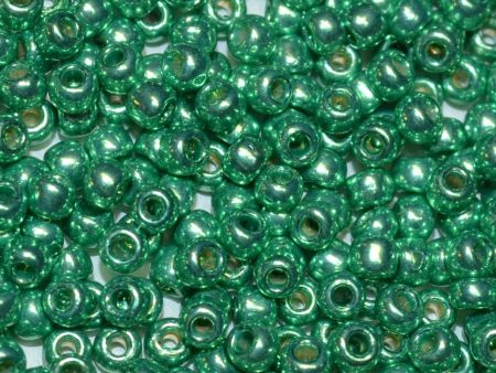 Toho 8 0 Round Japanese Seed Bead, TR8-587PF, Spring Green Galv PermaFinish Supply