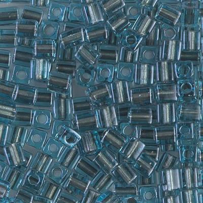 Miyuki 4mm Cube, SB-2639, Sparkling Pewter Lined Aqua For Discount