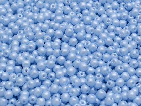 3mm Czech Round Druk Bead, Blue Pearl, 50 pieces Online Hot Sale