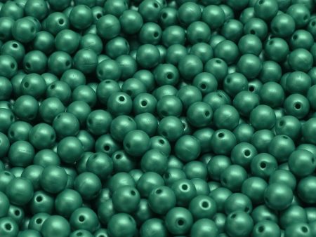 4mm Czech Round Druk Bead, Teal Pearl, 50 pieces Online