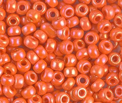 Miyuki 6 Round Seed Bead, 6-0474, Opaque Orange AB (was 6-406R), 10 grams Online Sale