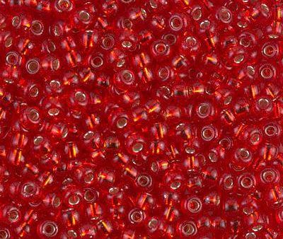 Miyuki 8 Round Seed Bead, 8-10, Silver Lined Flame Red, 10 grams Hot on Sale