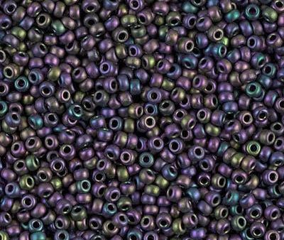 Miyuki 11 Round Seed Bead, 11-2019, Matte Metallic Eggplant Iris on Sale