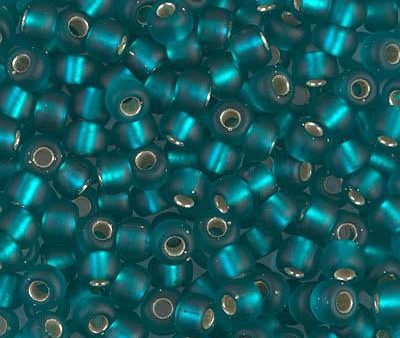 Miyuki 6 Round Seed Bead, 6-2425F, Matte Silver Lined Teal Fashion